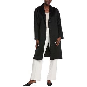Eileen Fisher Womens Alpaca & Wool-Blend Coat, Black